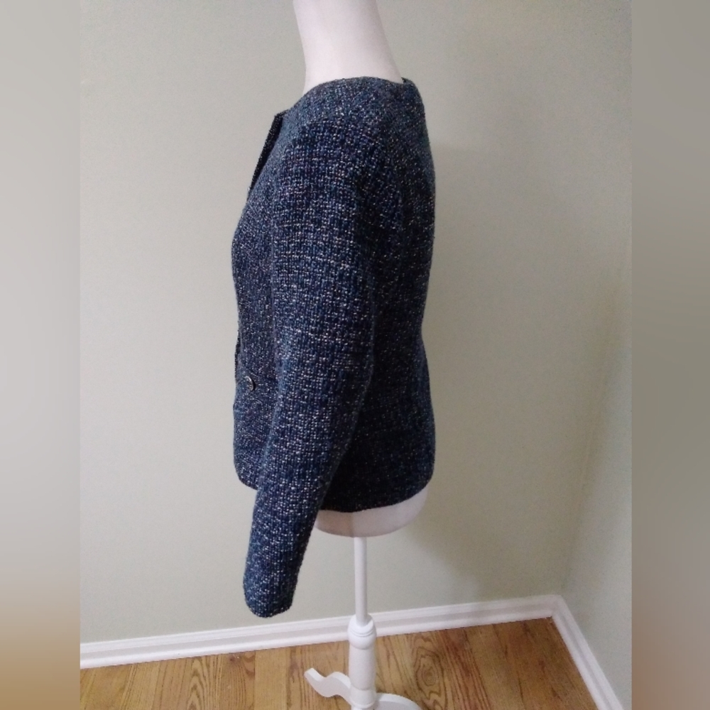 Pendleton Navy Tweed Button-Front Women's Jacket Size 6 - Picture 8 of 12